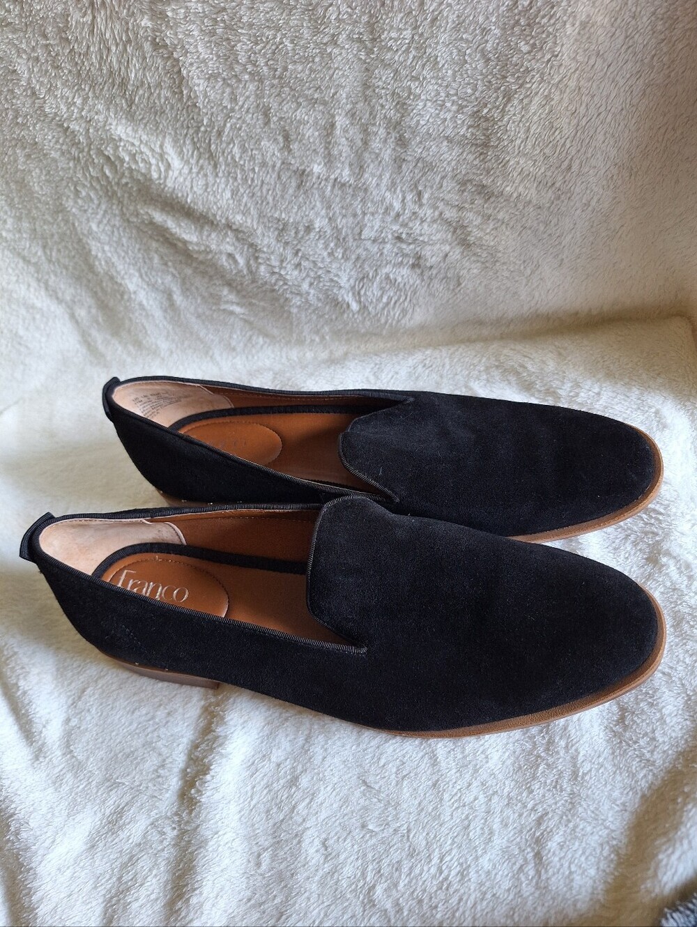 Franco Sarto Jeela Black Suede Studded Loafer Flats Women's Size 11 M NWOB